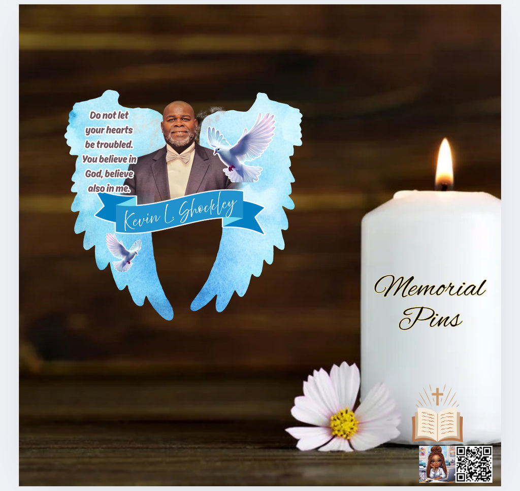 Custom Memorial Pins Angel Wings